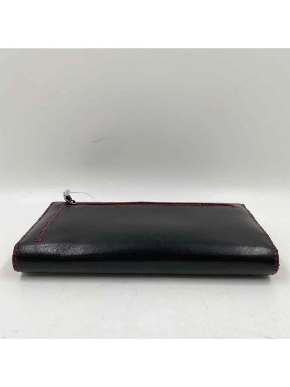 LODIS Black Leather Wallet Trifold Women's Red Lining RFID